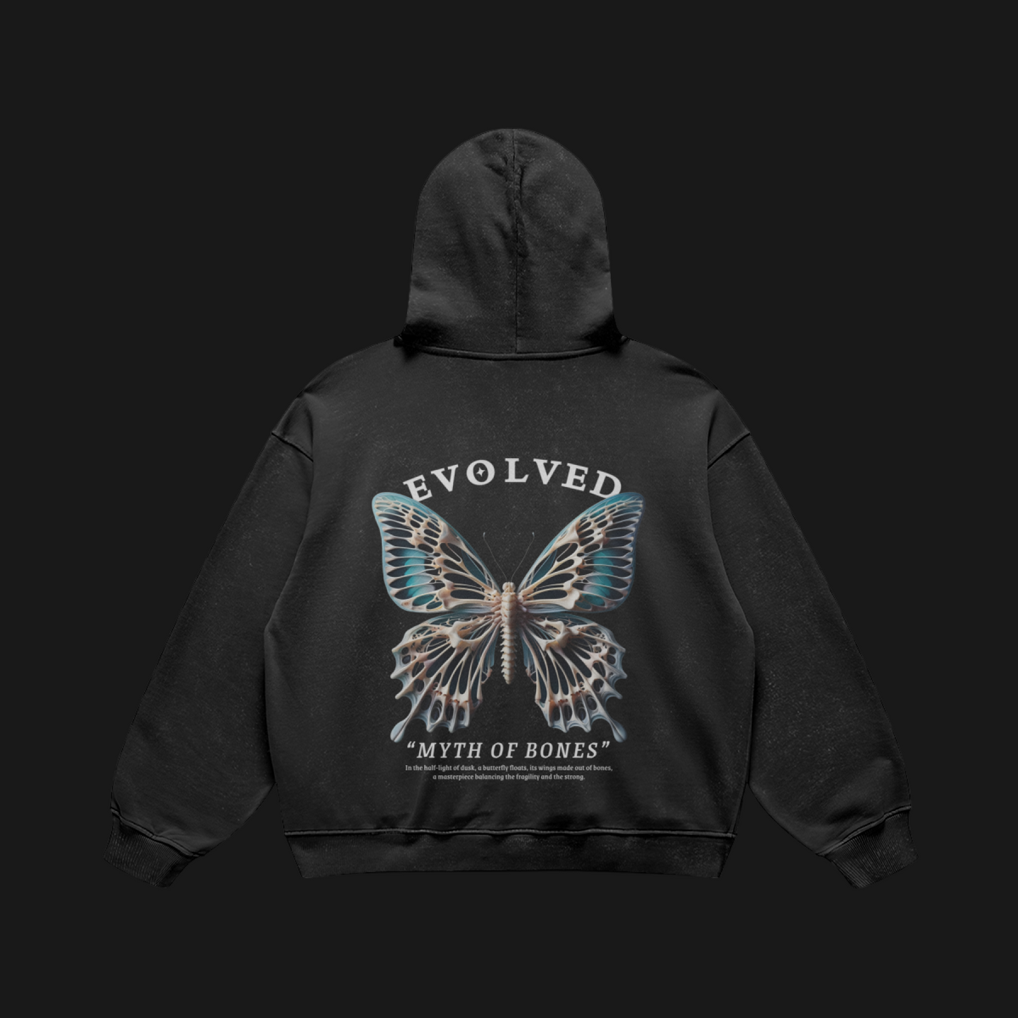 "Evolved" Heavy Retro Hoodie (Black)