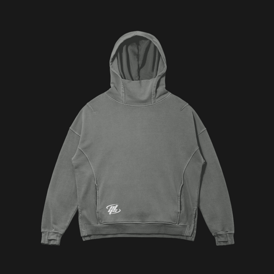 Washed Turtleneck Hoodie (Gray)