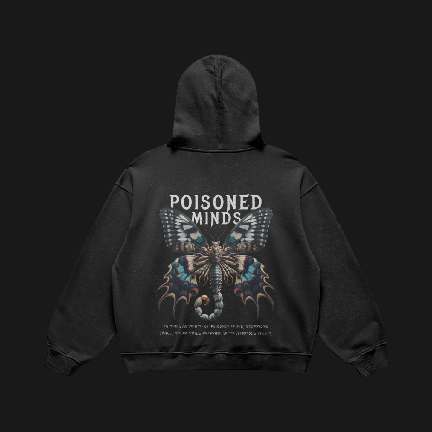 "Poisoned Minds" Heavy Retro Hoodie (Black)