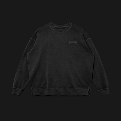 "4am" Heavy Oversized Sweater (Black)