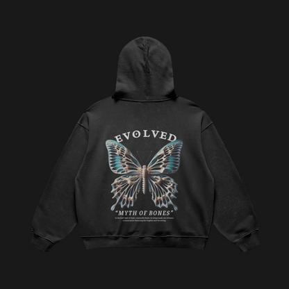 "Evolved" Heavy Retro Hoodie (Black)