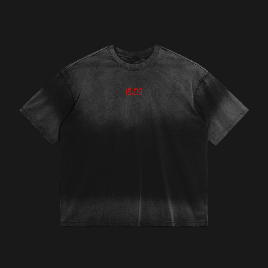 "15:09" Boxy Tee (Black/Red)