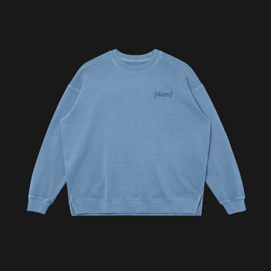 "4am" Heavy Oversized Sweater (Blue)