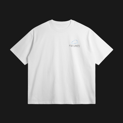 "No Limits" Oversized Tee (White/Blue)