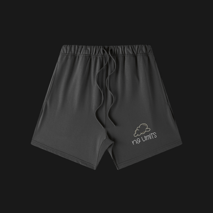 "No Limits" Oversized Sweat Shorts (Black/Brown)