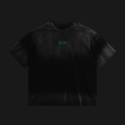 "15:09" Boxy Tee (Black/Green)